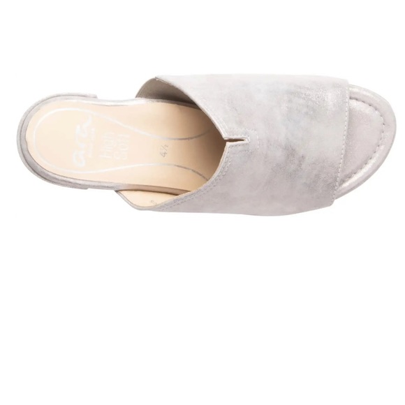 Ara Gerty block heel mule metallic silver size 9 - Picture 2 of 9